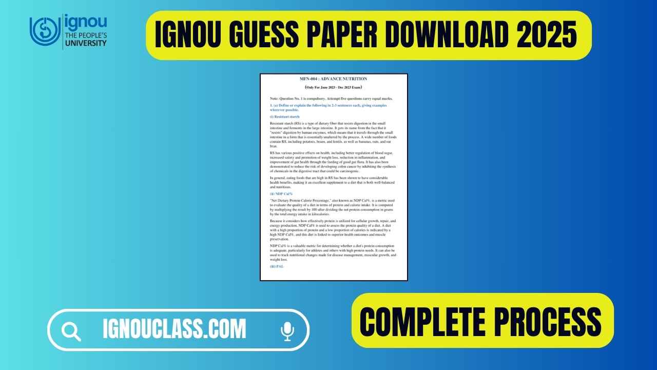 ignou guess paper