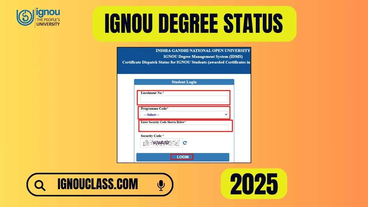 ignou degree status