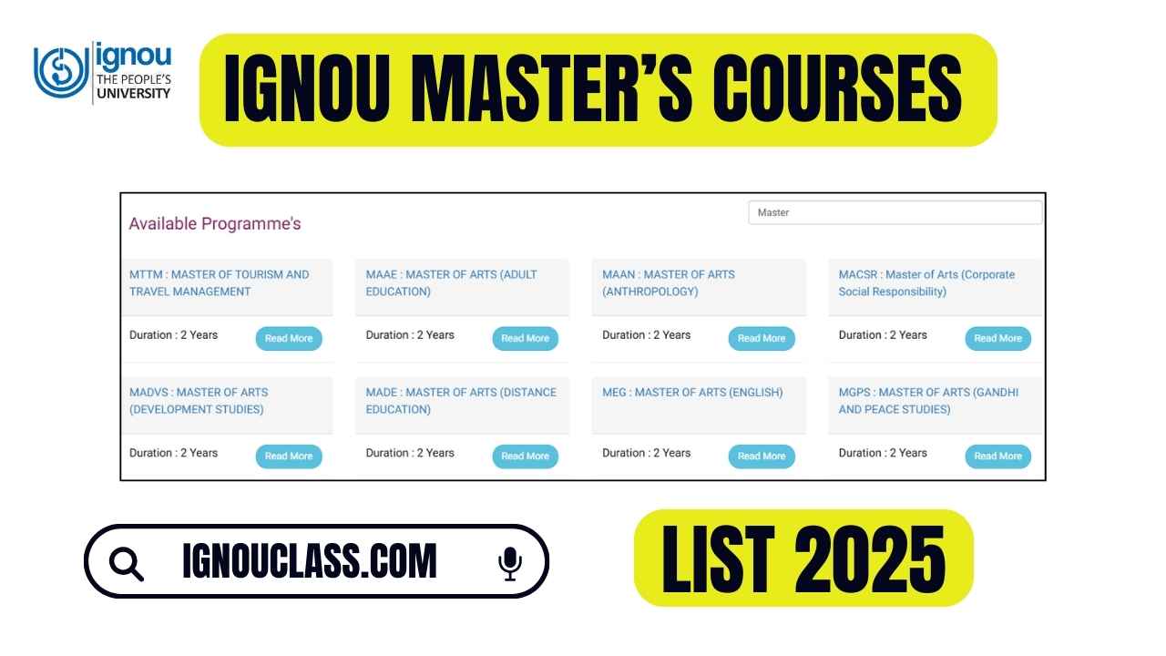 ignou master's course