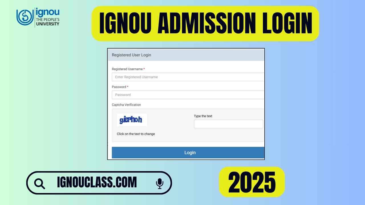 ignou admission login