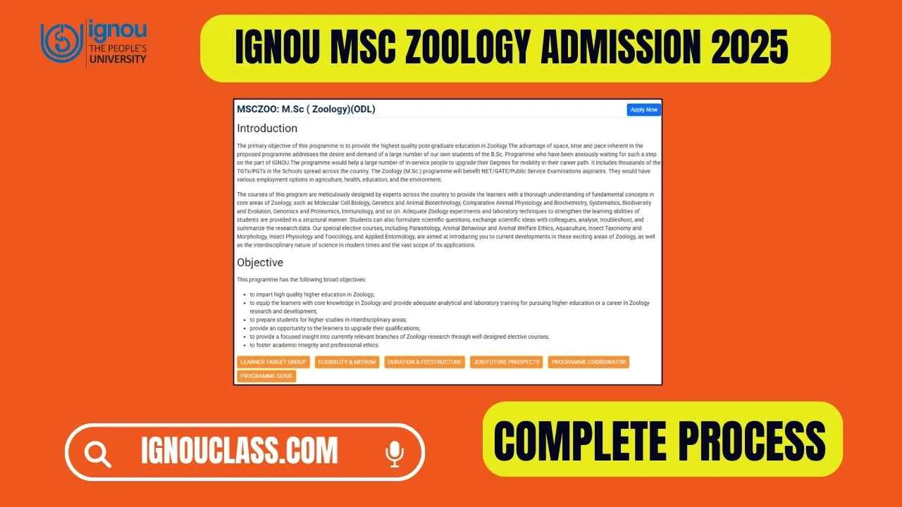 ignou msc zoology