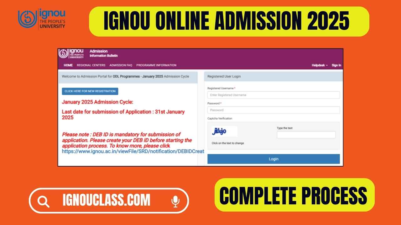 ignou online admission 2025