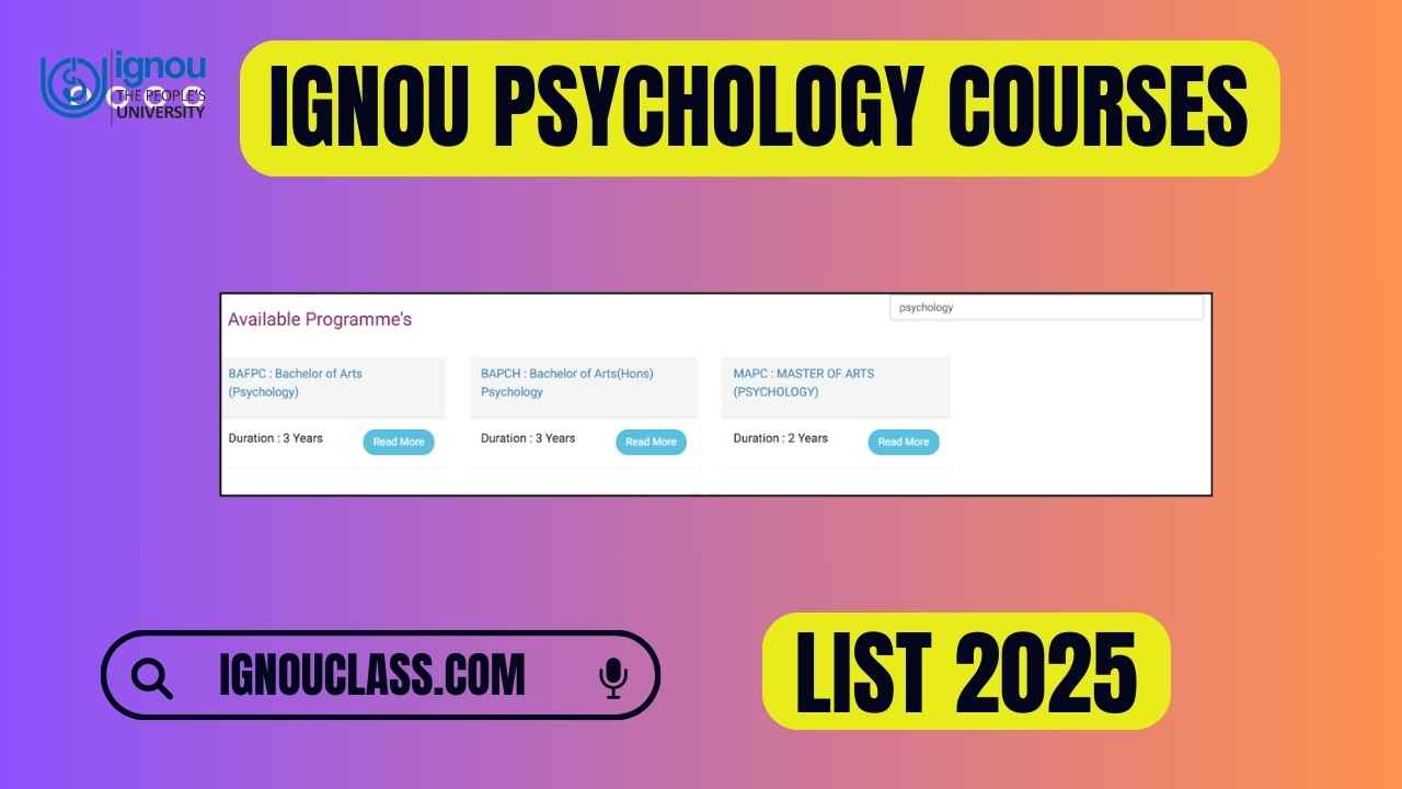 ignou psychology course