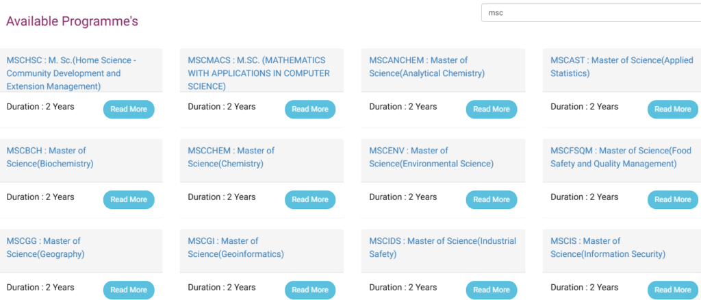 Ignou msc course