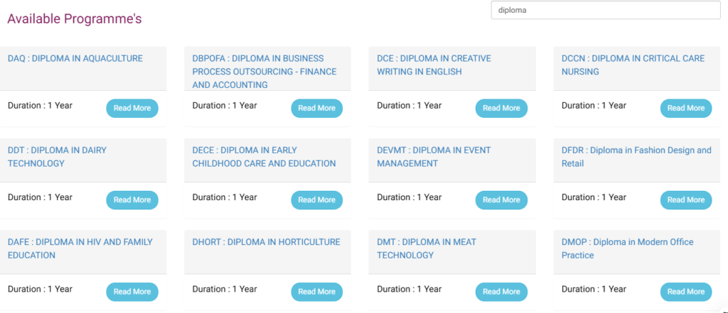 Ignou Diploma Course