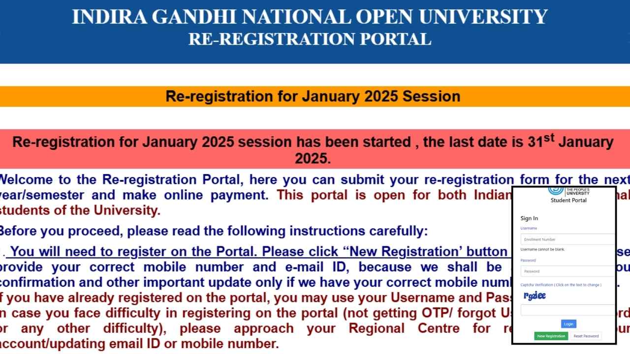 ignou re-registration