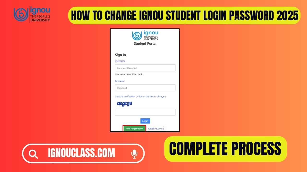 ignou login pasword change